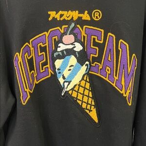 Icecream Black Sweater with Purple and Yellow Accents